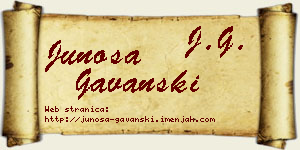 Junoša Gavanski vizit kartica